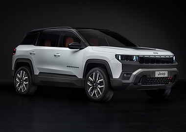 White Jeep Compass SUV Studio Shot