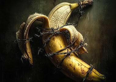 Banana Wrapped in Barbed Wire