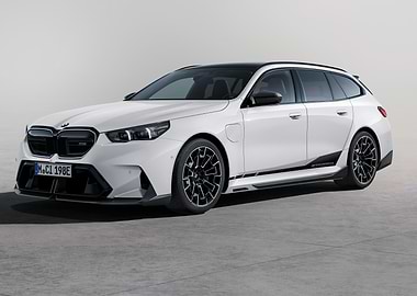 White BMW i5 M60 Touring