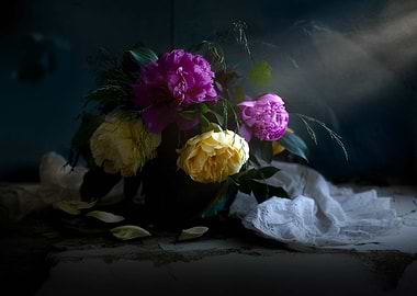 Floral Still Life with Peonies