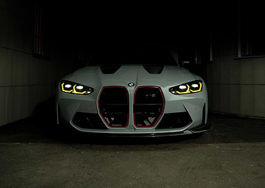 BMW M4 Front View in Dark