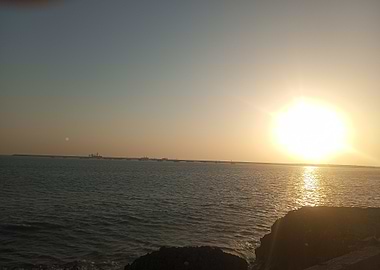 Sunset over the ocean