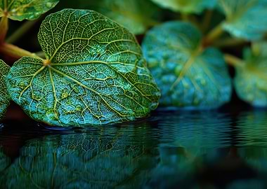 Leaf Reflection in Water