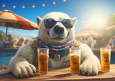 Polar Bear Drinks at Beach Bar