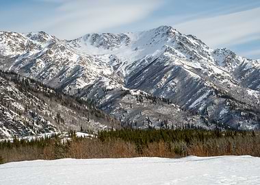Snowy Mountain Range Landscape