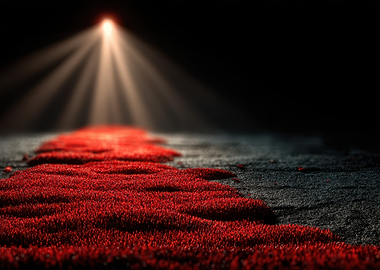 Red Path Under Spotlight