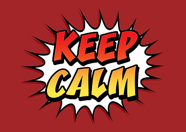 Comic book spike keep calm red yel