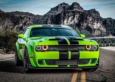 Green Dodge Challenger SRT Hellcat