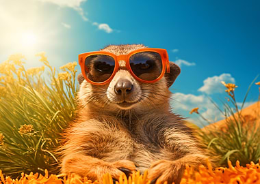 Cool Meerkat with Sunglasses