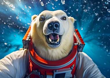 Polar Bear Astronaut in Space