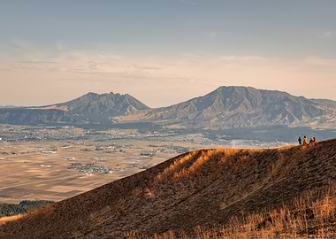 Mount Aso Sunset in Kyushu Japan