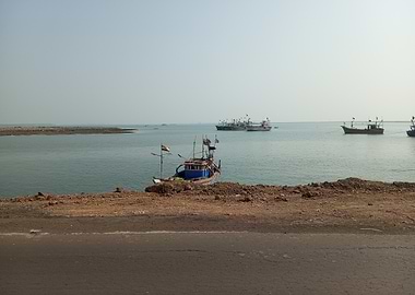 Fishing boats on a calm sea