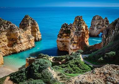 Coastal Cliffs and Turquoise Waters - Algarve