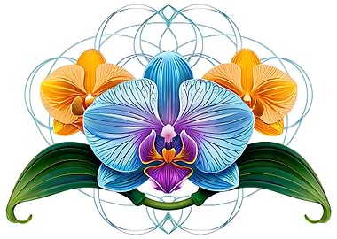 Orchid Floral Arrangement with Geometric Design