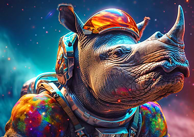 Astronaut Rhino in Space