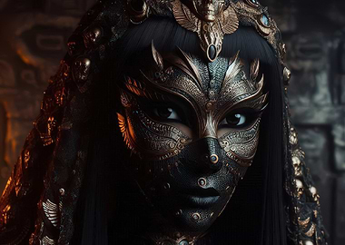 Ornate Masked Woman Portrait