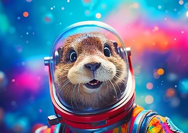Otter Astronaut in Space