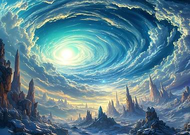 Surreal Sky Vortex Landscape