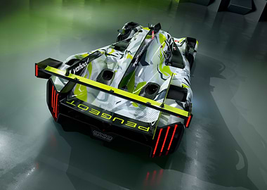 Peugeot 9X8 Race Car Rear View