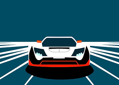 Stylized Car on Road