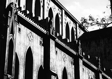Black and White Church Architecture
