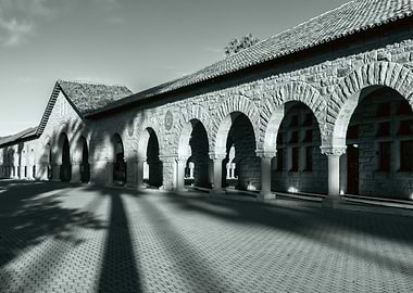 Stanford University Architecture in Black and White