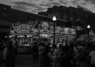 Black and White Fair Food Stalls