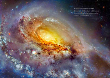 A spiral galaxy NGC 1961 (Arp 184) seen at a skewed angle