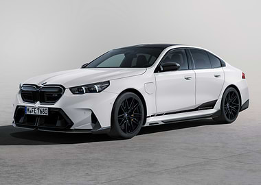 White BMW i5 M60 xDrive Sedan