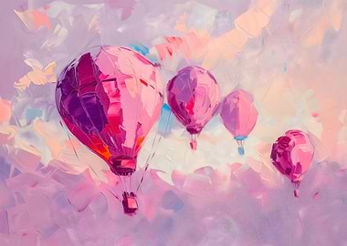Pink Hot Air Balloons Painting