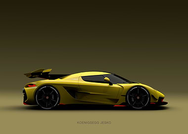 Koenigsegg Jesko Yellow Landscape