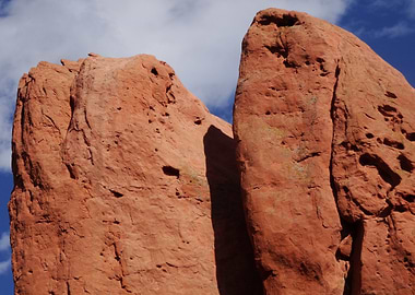 Garden of the Gods Red Rock Formation Against Blue Sky