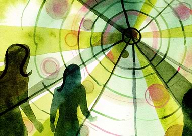 Watercolor Silhouettes and Geometric Design