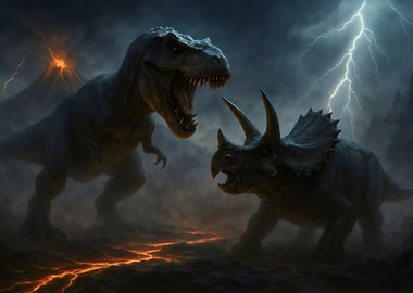 Tyrannosaurus Rex vs Triceratops Battle