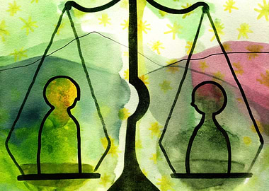 Scales of Justice with Human Figures