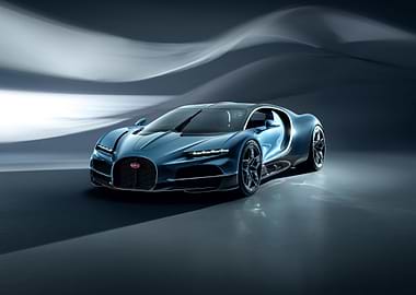 Blue Bugatti Chiron Studio Shot