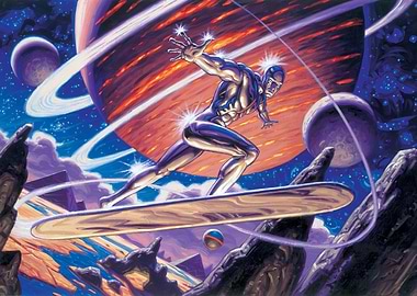 Silver Surfer Travels the Cosmos