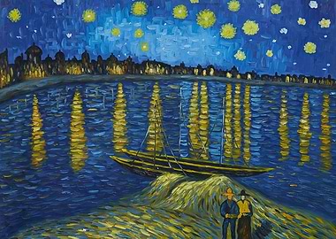 Starry Night Over the Rhône Painting