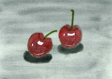 Two Cherries Still Life