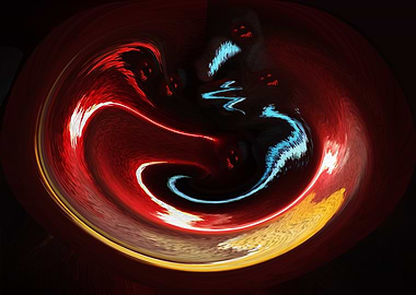 Abstract Swirl of Colors and Figures AC1