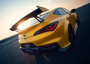 Yellow Acura Integra Race Car