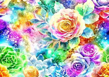 Colorful Watercolor Floral Pattern