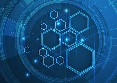 Abstract Blue Hexagon Technology Background