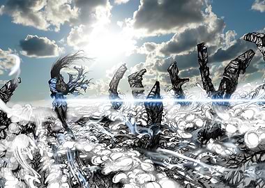 Abstract Landscape with Figure and Structures