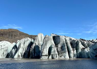 Glacier Landscape Under Blue Sky