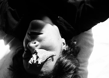 Monochrome Portrait with Seashell