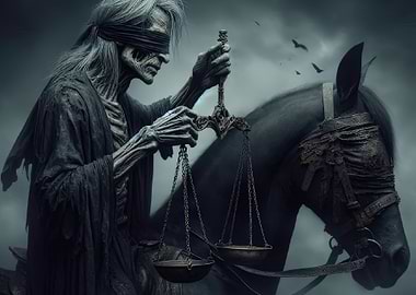 Blind Justice on Horseback