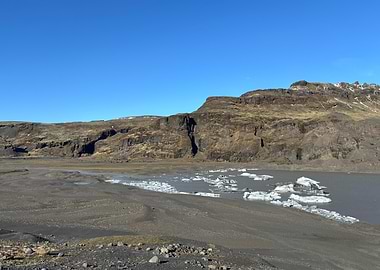 Icelandic Landscape with Glacial Lagoon