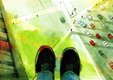 Watercolor View from Above