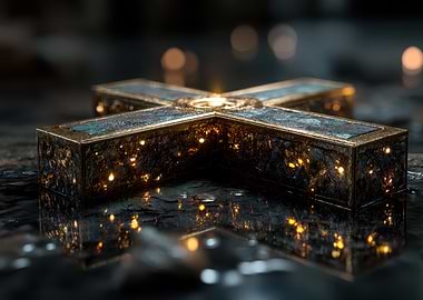 Ornate Cross with Golden Accents